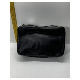 COACH BLACK LEATHER TOILETRY BAG, APPEARS UNUSED