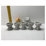 5 EGG CUPS MADE IN IRELAND, 2 OTHER EGG CUPS