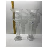 HAND MADE IN POLAND BLOWN GLASS VASES, 14"