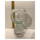 MIKASA 8" GLASS VASE, MADE IN POLAND, OPEN TOP,