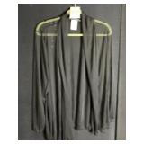 A DRESSING WOMAN SEMI SHEER BLACK BUTTONLESS LONG