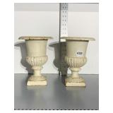 PAIR OF 9"T IRON PLANTERS