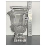 HEAVY GLASS FOOTED VASE, 12HX6X6