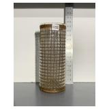 GLASS AND METAL CANDLE HOLDER, 14"