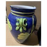 18" HAND PAINTED VASE MADE ITALY SMALL CHIP AS