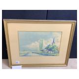 WATERCOLOR SIGNED LR HILLEBRAND 18 OCT. 1948 -