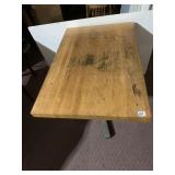 OAK TOP BUTCHER BLOCK TABLE CHROME BASE 24ï¿½ 36"