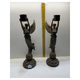18" H FIGURAL CANDLE HOLDERS