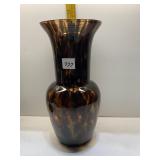 BLOWN GLASS VASE TWO TONE BROWN 14" H