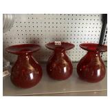 RED VASES 7" H X 5.5" W