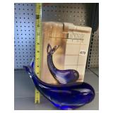 FIFTH AVENUE CRYSTAL GLASS WHALE W/ BOX
