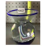 FISH MOTIF PAPER WEIGHT BASE 6" H VASE