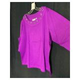 QUACKER FACTORY PURPLE COTTON TOP 2X NEW