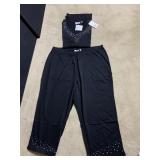 QUAKER FACTORY BLACK TOP AND PANT SET 2X NEW