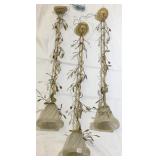 3 TALL FLORAL PENDANT DROP LIGHTS