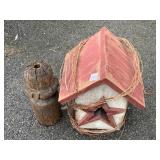 WOOD BIRD LIGHTS UP AND WOOD PIECE