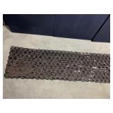 COPPER SEQUINED ON BROWN NETTING RECTANGLE SCARF