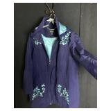 DENNIS BASSO DARK BLUE KNEE LENGTH ZIP FRONT