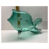 BLENKO GLASS HANDCRAFTED FISH WITH OPEN MOUTH,