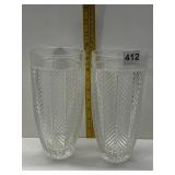 PAIR OF 10" RALPH LAUREN CRYSTAL VASES