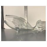 BLOWN GLASS FISH WITH OPEN MOUTH, 21" LONG,