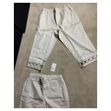QUACKER FACTORY LADIES PANTS BEIGE 1X ONE SAND