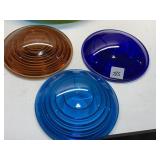 AMBER AND TWO-TONE BLUE LENS KOPP GLASS 3.75"