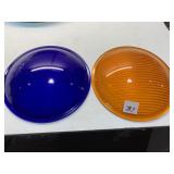 KOPP GLASS BLUE AND AMBER 7 9/16"