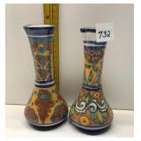 HAND PAINTED MEXICO 6.5" H BUD VASES