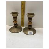 METAL 4.5" PAIR CANDLE HOLDERS