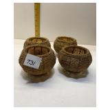 GOLD COLOR BEADED 2.5" VOTIVE NEW