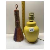 9" HAND MADE BRUSH AND YELLOW 8" LAMP