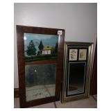 REVERSE PAINTING ON GLASS WITH MIRROR, BOTANICAL