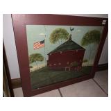BARN WITH FLAG PRINT BY WARREN KIMBLE