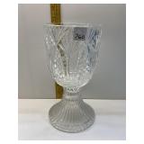 10" H 24% LEAD CRYSTAL PEDESTAL VASE MADE IN USA