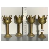 BRASS CROWN SHAPED CANDLE HOLDERS