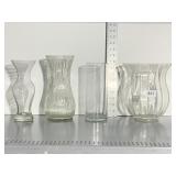 4 GLASS VASES