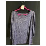 SLINKY BRAND PURPLE HEATHER LONG SLEEVE SWEATER
