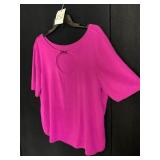 DANA BUCHMAN WOMAN 2X LADIES FUCHSIA KNITTED TOP