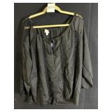 HOT IN HOLLYWOOD BLACK LONG SLEEVE PEASANT STYLE