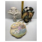 PLASTER CROSS, LARGE SLATE ARROWHEAD PAINTED WITH