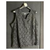 DC& CO BLACK SLEEVELESS COTTON TOP LINED LACE