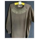 QUACKER FACTORY BROWN COTTON LONG SLEEVE LADIES