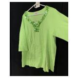 QUAKER FACTORY LIME GREEN COTTO LADIES TOP WITH