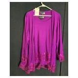 ANTHONY 3 PC WINE COLOR ENSEMBLE SLEEVELESS TOP