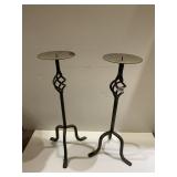 24" TALL IRON CANDLE HOLDERS WITH TWISTED BASE