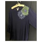 CSC STUDIO LADIES BLACK TOP WITH FLOWER ON