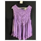 INDIGO THREAD CO PURPLE LACE 2X TOP