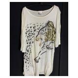 BALI MOON BEIGE TUNIC LENGTH SHORT SLEEVE TOP