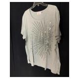 QUAKER FACTORY LADIES TOP SILVER SEQUIN STAR